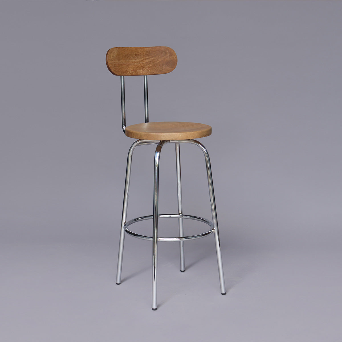 Silla de Barra Selka Krom Roble|Metal y Madera.